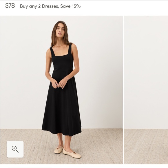 Pact Organic Dresses & Skirts - Pact Fit and Flare organic Classic Black Square-Neck A-Line Dress